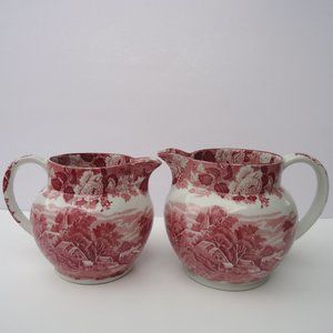 2 Vintage Enoch Woods Ware Woods & Son England creamers/pitchers.
